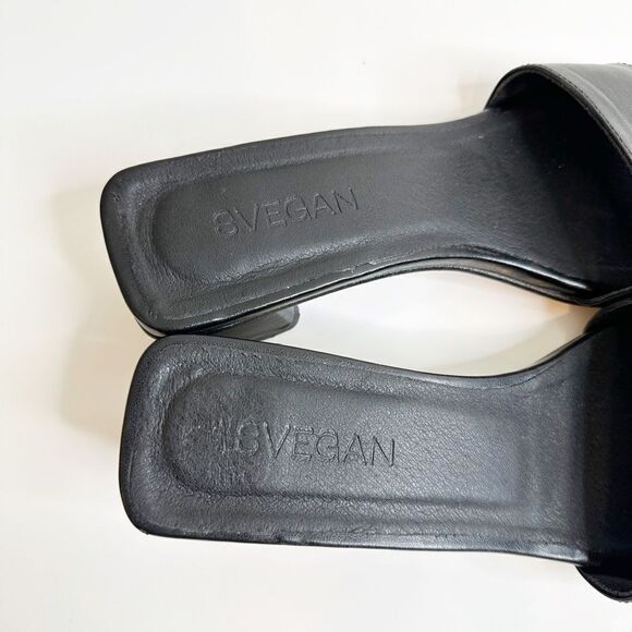 Urban Outfitters SVEGAN Squared Vegan Leather Mule Heel in Black Women's 37 - Picture 8 of 10